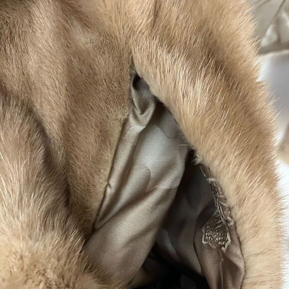 Vintage Mink Fur Wrap Shawl Tawny Brown One Size - Picture 5 of 5
